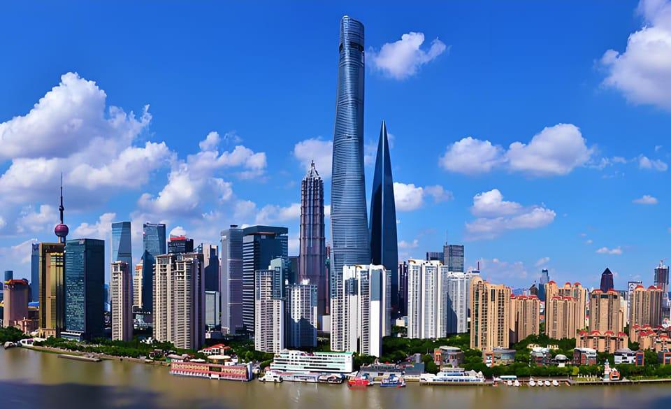 Shanghai Tower rising above the Pudong financial district in Shanghai.