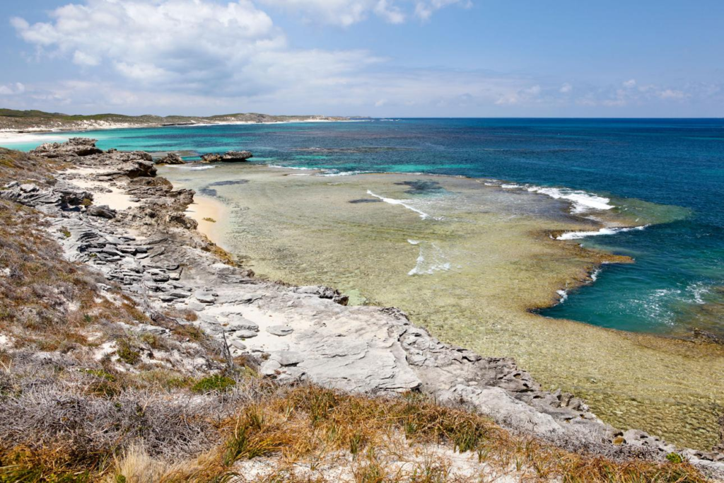 Coastal beach scenery on Rottnest Island near Perth, Australia.