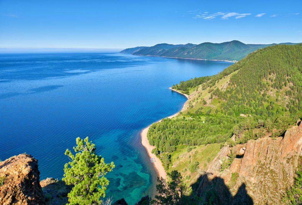 Lake Baikal natural landscape in Russia.