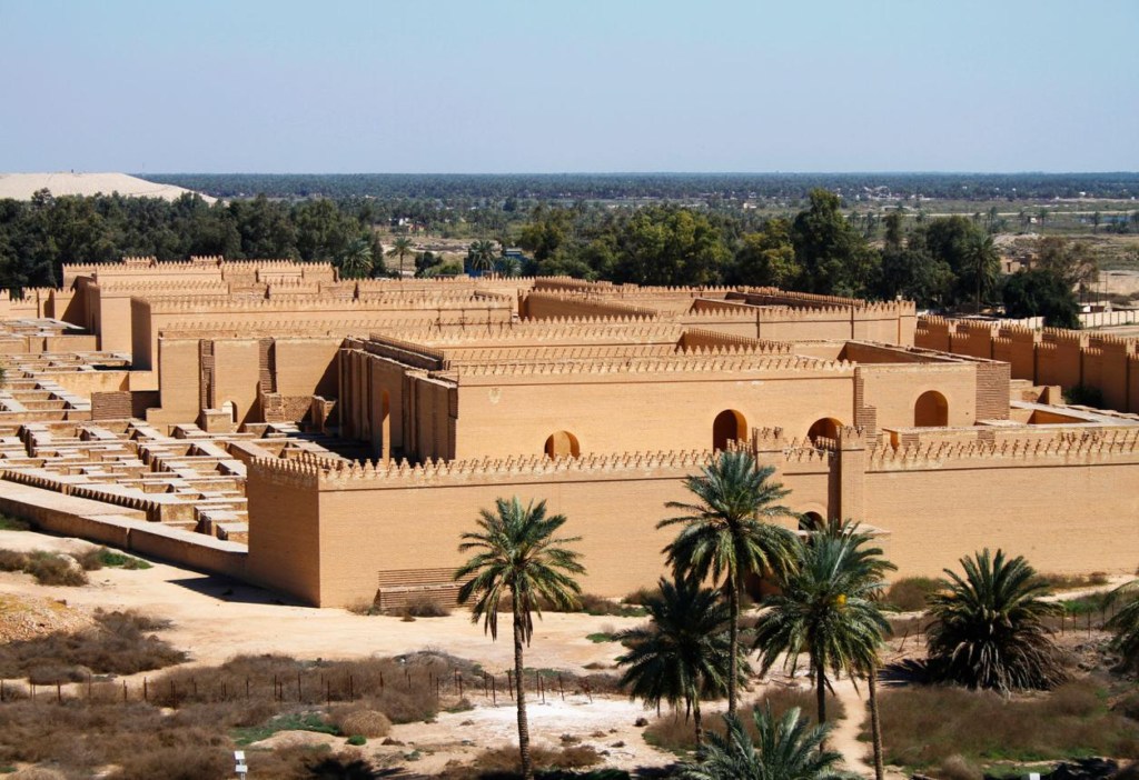 Ancient Babylon archaeological ruins in Iraq.