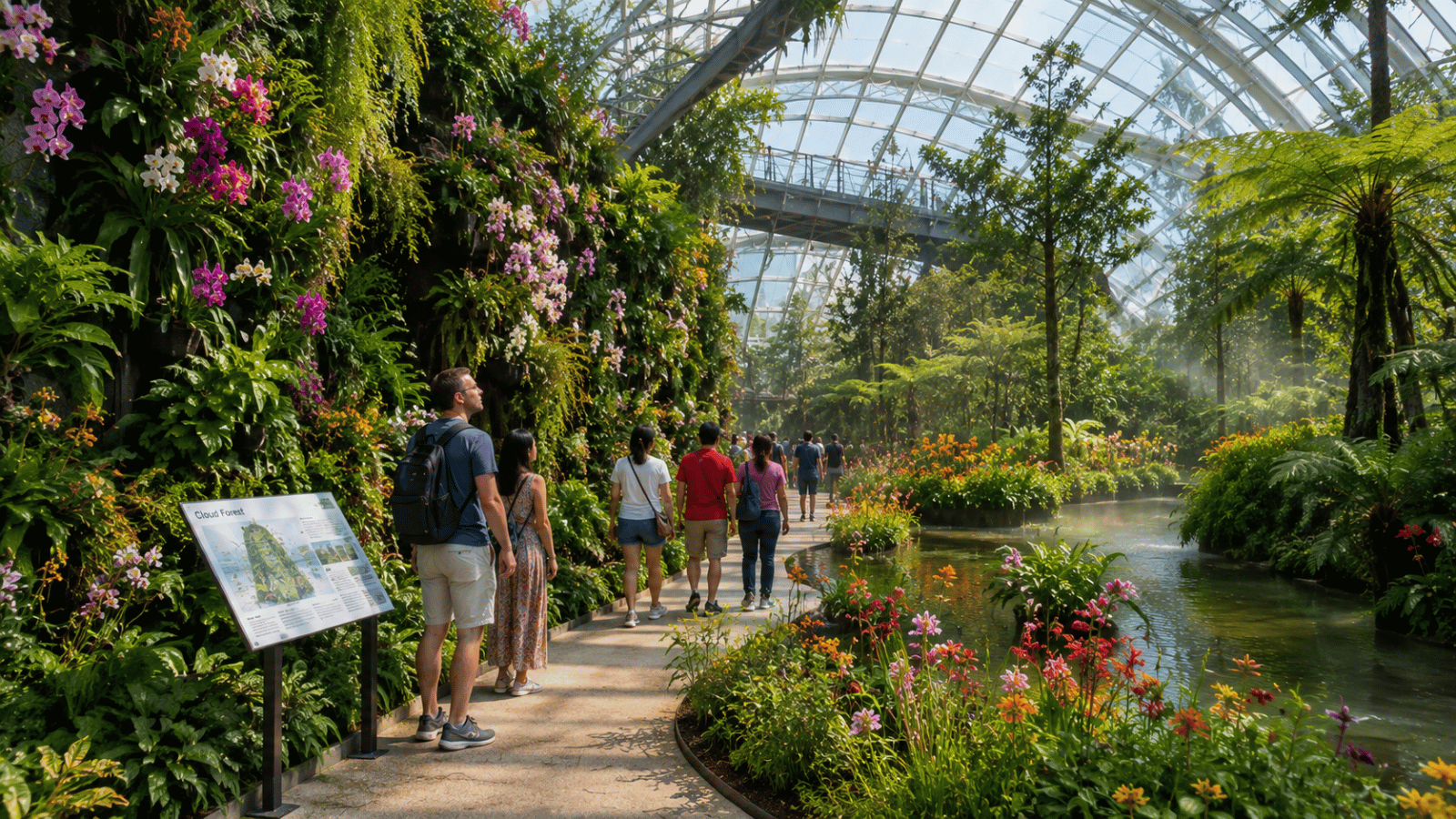 Labelled and catalogued plants growing in a botanical garden's documented living collection